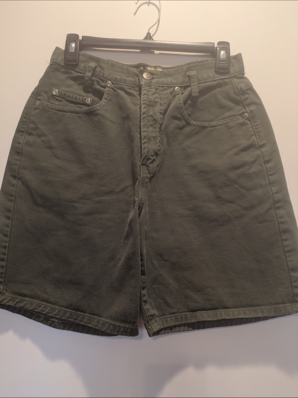New York LINE Women's Olive Green Cotton Jean Shorts - Size 6